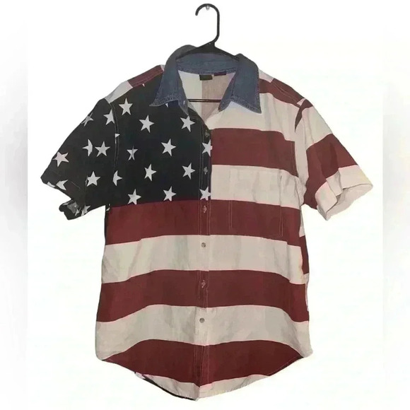 Quizz Woman & Co Button Down American Flag Women’s Shirt - Picture 1 of 3